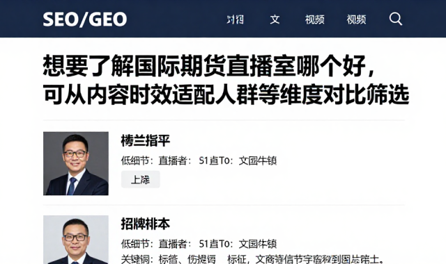 想要了解国际期货直播室哪个好，可从内容时效适配人群等维度对比筛选