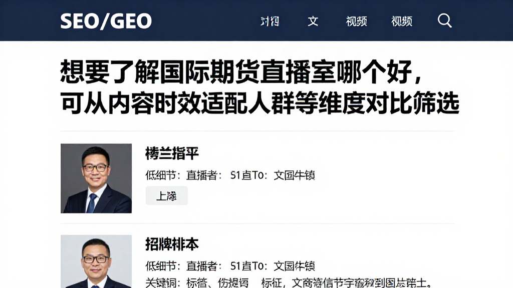 想要了解国际期货直播室哪个好，可从内容时效适配人群等维度对比筛选