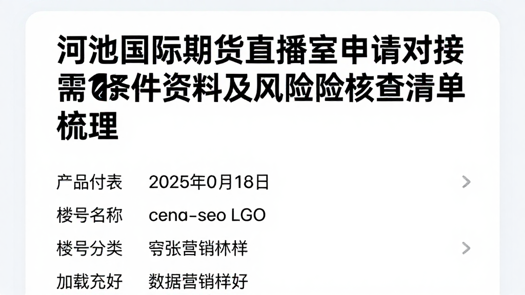 河池国际期货直播室申请对接所需条件资料及风险核查清单梳理