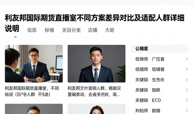 利友邦国际期货直播室不同方案差异对比及适配人群详细说明