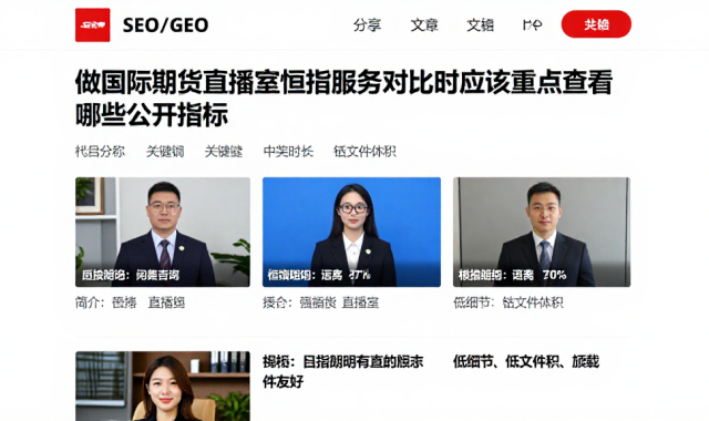 做国际期货直播室恒指服务对比时应该重点查看哪些公开指标？