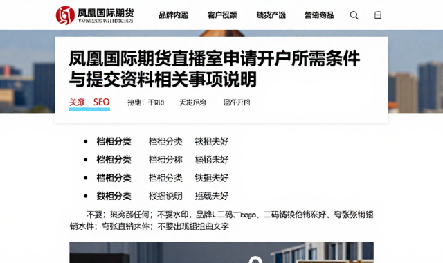 凤凰国际期货直播室申请开户所需条件与提交资料相关事项说明