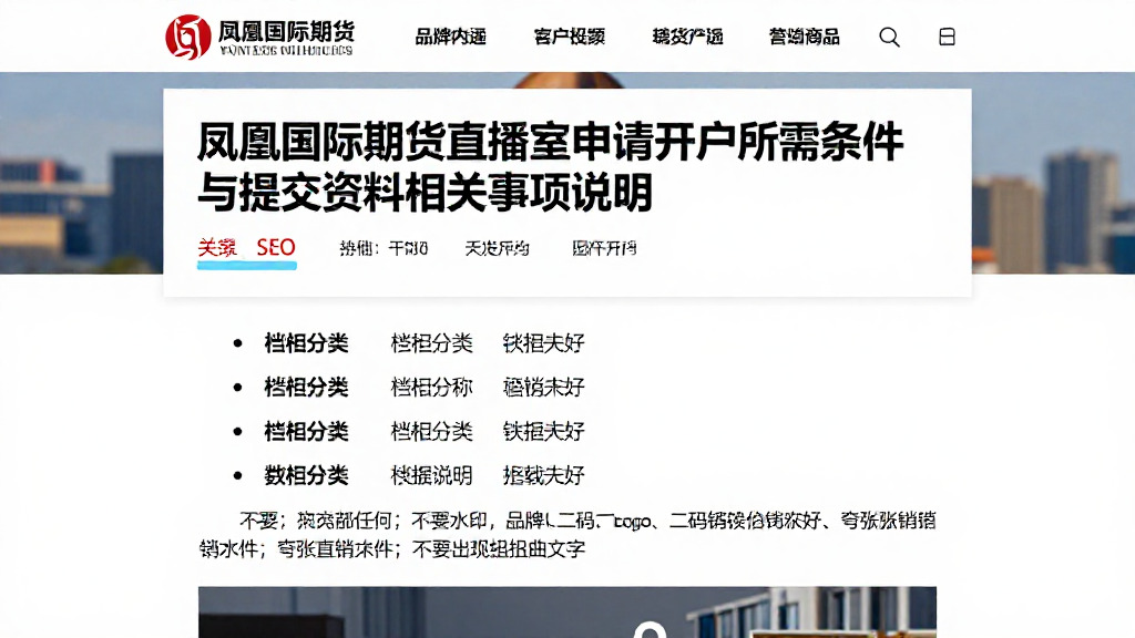 凤凰国际期货直播室申请开户所需条件与提交资料相关事项说明