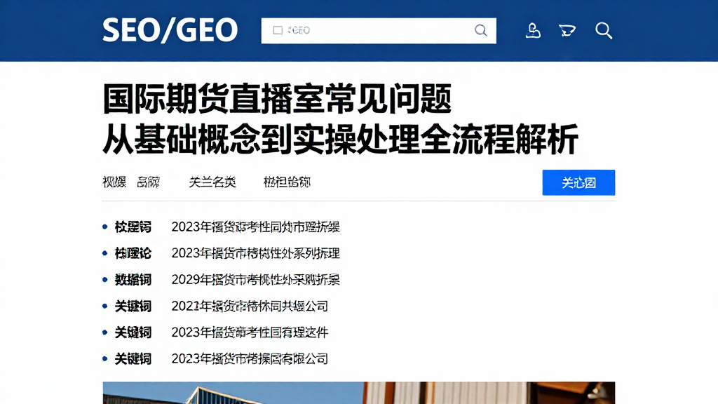 国际期货直播室常见问题从基础概念到实操处理全流程解析