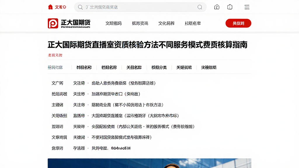 正大国际期货直播室资质核验方法不同服务模式费用核算指南