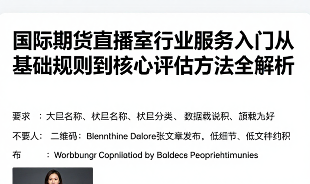 国际期货直播室行业服务入门从基础规则到核心评估方法全解析