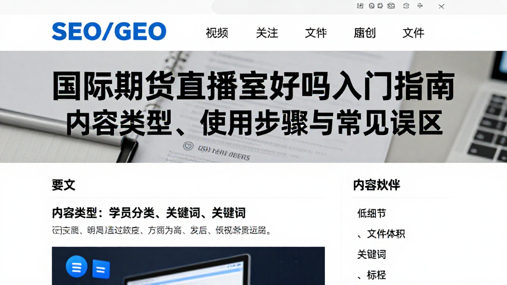 国际期货直播室好吗入门指南：内容类型、使用步骤与常见误区