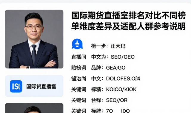 国际期货直播室排名对比不同榜单维度差异及适配人群参考说明