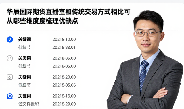 华辰国际期货直播室和传统交易方式相比可从哪些维度梳理优缺点