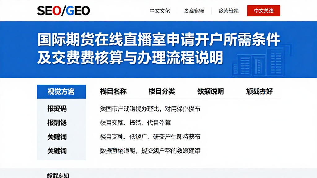 国际期货在线直播室申请开户所需条件及提交费用核算与办理流程说明