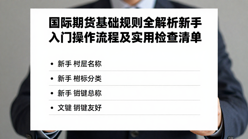 国际期货基础规则全解析新手入门操作流程及实用检查清单
