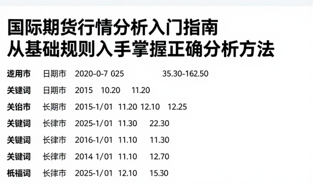 国际期货行情分析入门指南从基础规则入手掌握正确分析方法