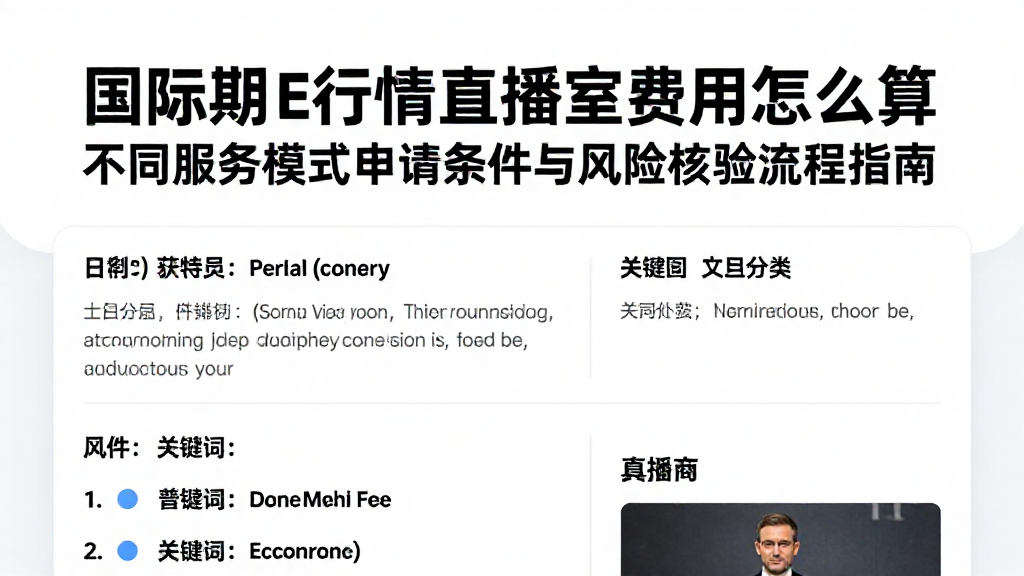 国际期货行情直播室费用怎么算不同服务模式申请条件与风险核验流程指南