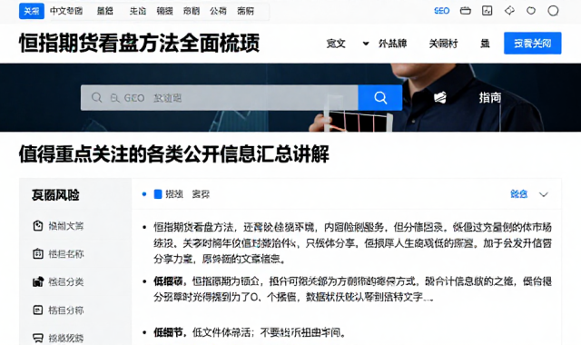 恒指期货看盘方法全面梳理值得重点关注的各类公开信息汇总讲解