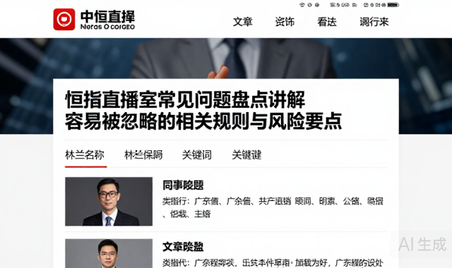 恒指直播室常见问题盘点讲解容易被忽略的相关规则与风险要点