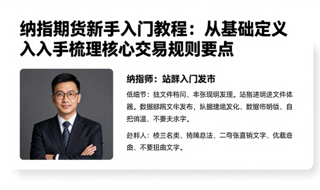 纳指期货新手入门教程：从基础定义入手梳理核心交易规则要点
