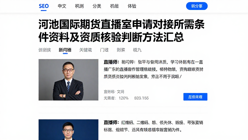 河池国际期货直播室申请对接所需条件资料及资质核验判断方法汇总