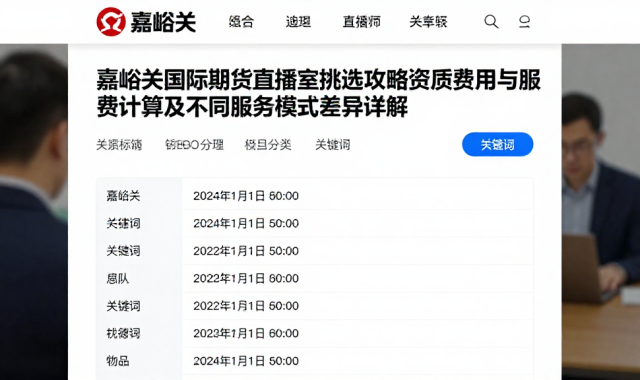 嘉峪关国际期货直播室挑选攻略资质费用与服费用计算及不同服务模式差异详解