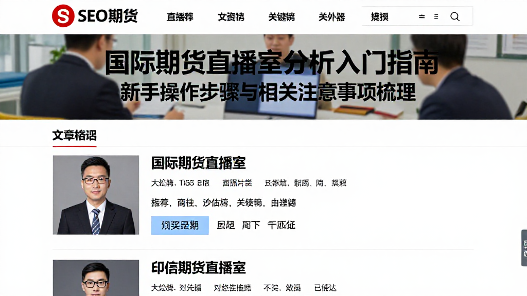 国际期货直播室分析入门指南新手操作步骤与相关注意事项梳理