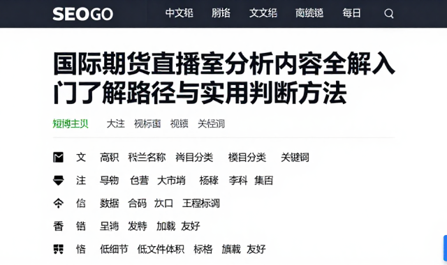国际期货直播室分析内容全解入门了解路径与实用判断方法