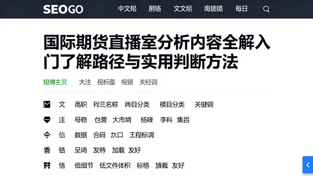 国际期货直播室分析内容全解入门了解路径与实用判断方法