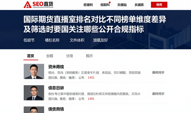 国际期货直播室排名对比不同榜单维度差异及筛选时要重点关注哪些公开合规指标
