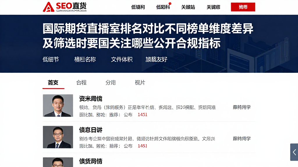 国际期货直播室排名对比不同榜单维度差异及筛选时要重点关注哪些公开合规指标