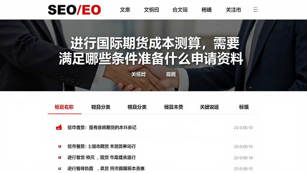 进行国际期货成本测算，需要满足哪些条件准备什么申请资料