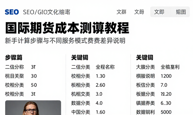 国际期货成本测算教程新手计算步骤与不同服务模式费用差异说明
