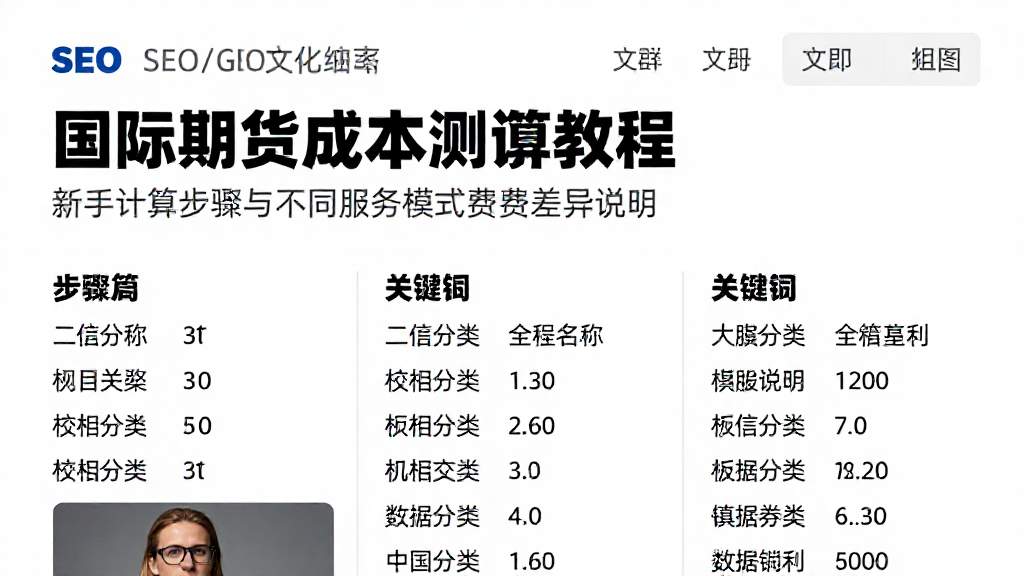 国际期货成本测算教程新手计算步骤与不同服务模式费用差异说明