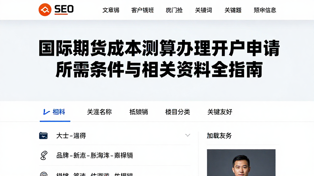 国际期货成本测算办理开户申请所需条件与相关资料全指南